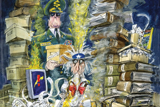 Ilustración de Victor Juhasz para Rolling Stone